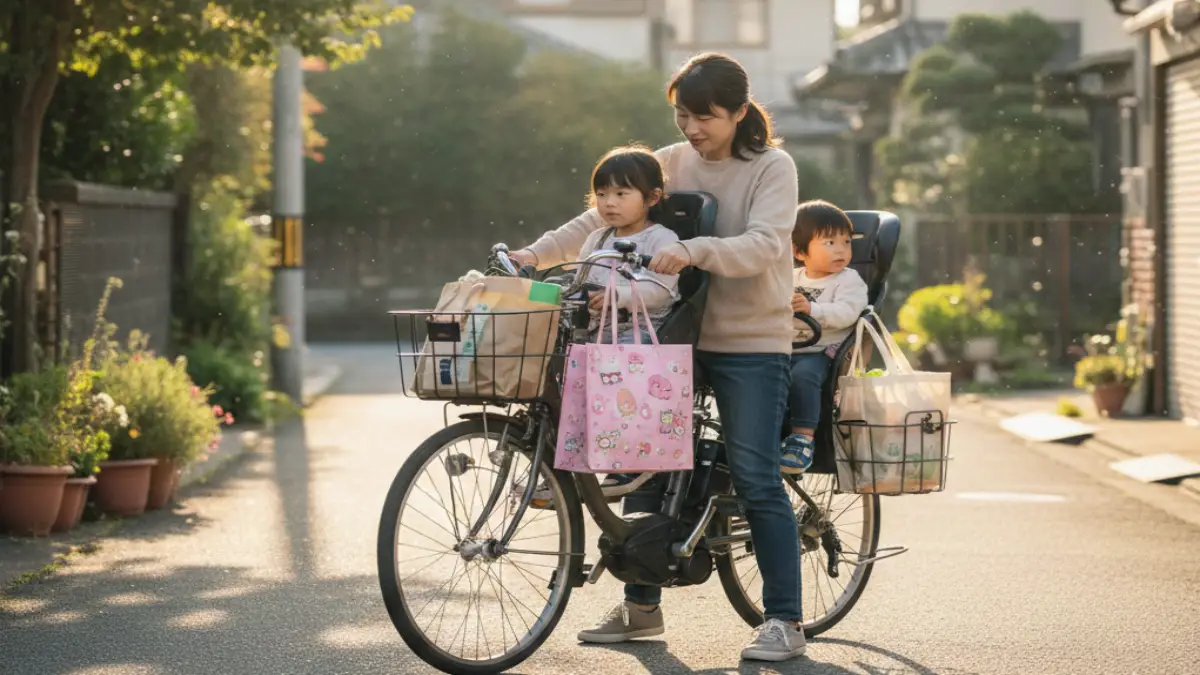 電動自転車3人乗りカゴなし荷物を快適に運ぶ収納アイデア