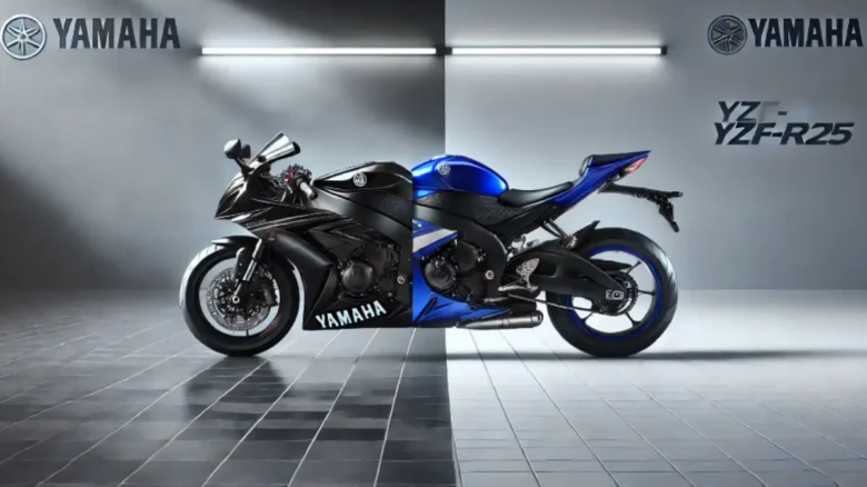 黒のYZF-R25が郊外の道路に停まっている画像、年式選びをイメージ