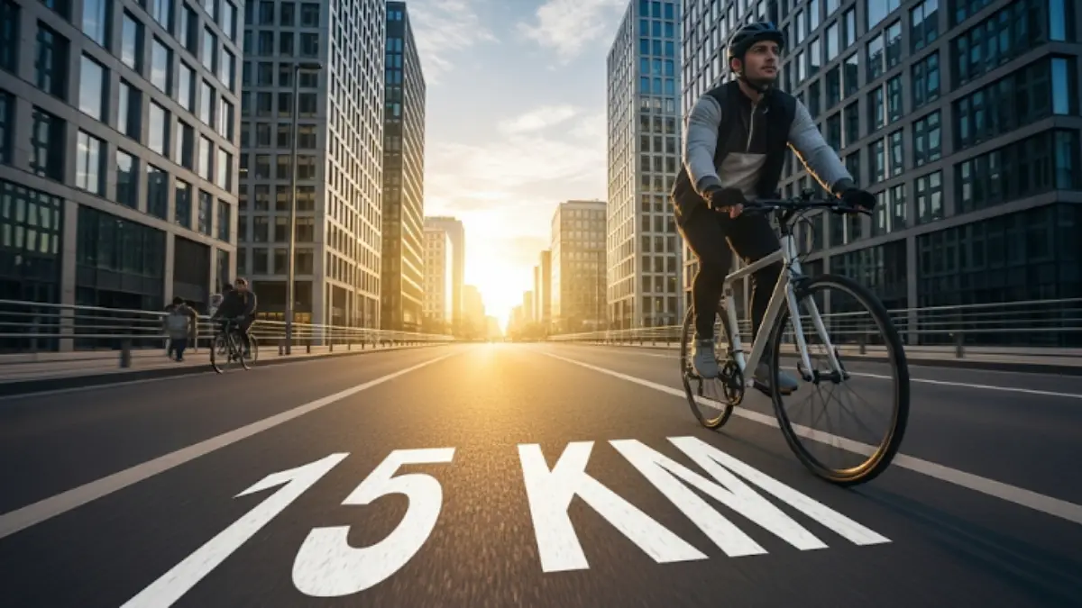 15km 自転車の移動時間と消費カロリーを解説する通勤イメージ