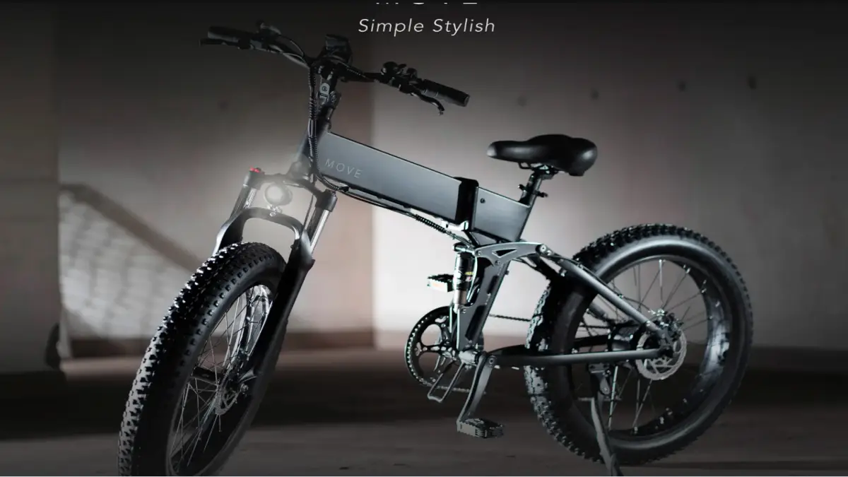 MOVE X|折りたたみ電動アシスト ファットバイク MOVEの電動アシスト自転車MOVE Xの折りたたみファットバイク、ブラックの車体イメージ
