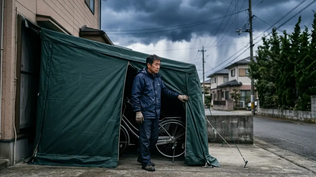 サイクルハウス台風開けておく？危険を避ける正しい対策と判断