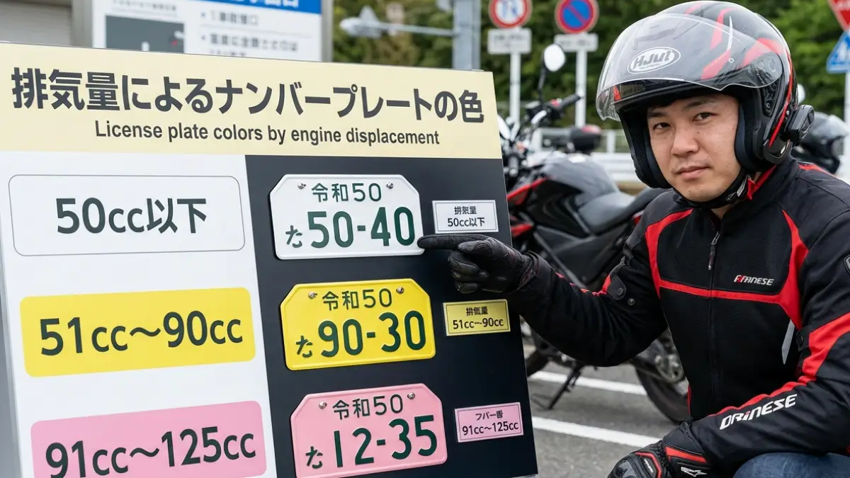 原付ナンバー色 白 黄色 ピンクの違い