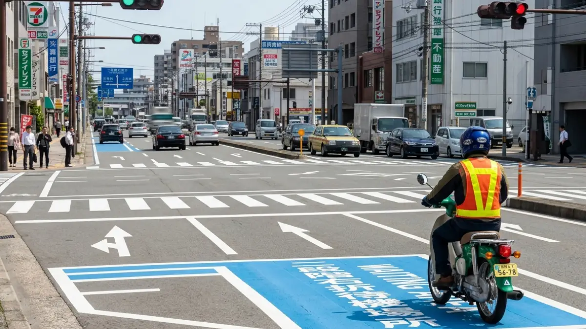 原付バイクの二段階右折 交差点ルール