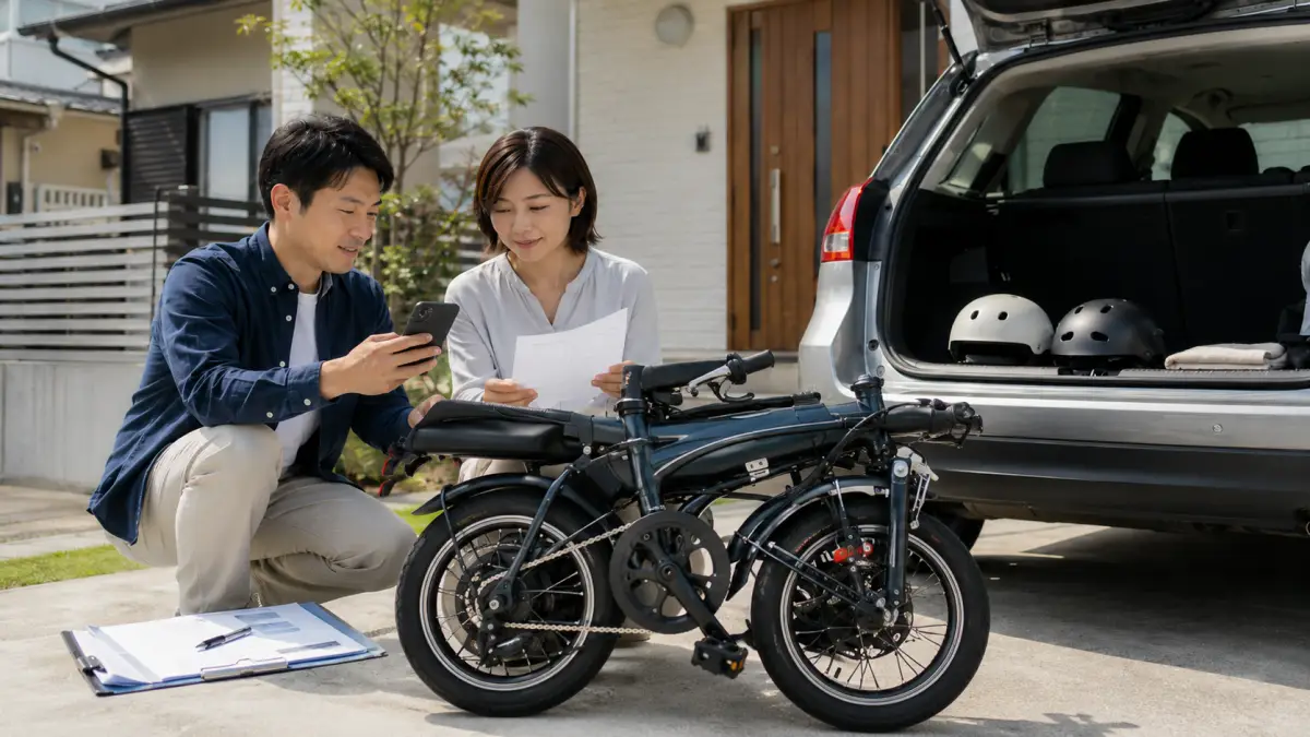 電動バイク原付二種折りたたみの最終確認 電動バイク原付二種折りたたみを購入前に最終確認する日本人夫婦
