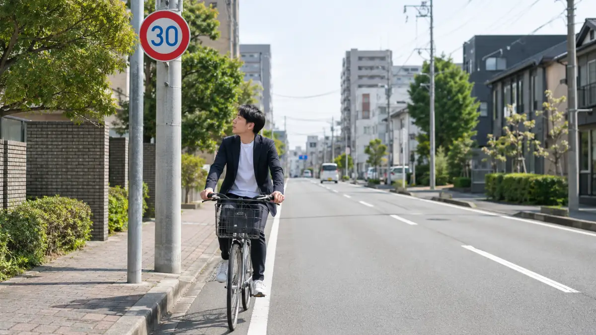 自転車 速度 制限 法律の基本 自転車 速度 制限 法律を確認する日本人と道路標識